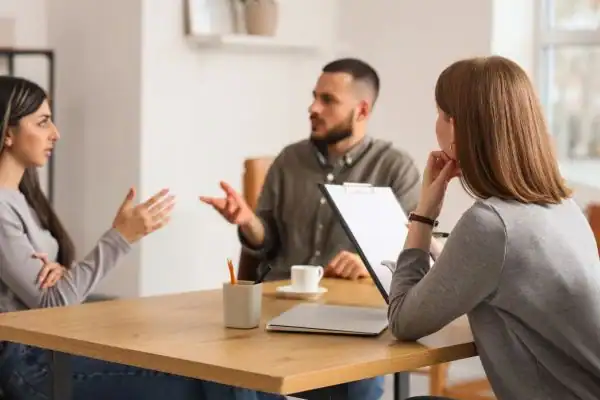 Image of couple access free mediation using family mediation voucher scheme Leigh